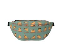 Fly Airplane Multi-Purpose Fanny Pack and Crossbody Bag - High Capacity with Zipper Pockets, Ideal for Men and Women, Yoga Pug, One Size