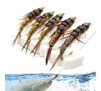 Fly Bait - 5 Piece Kit | Artificial Lure | Fly Assortment Kit | Realistic Lures | 5 Fly Baits | Lake River Hiking Trekking Shore