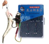 Fly bait for fly fishing, 5 x artificial trout bait with hooks, realistic coarse fish bait, fishing accessories for streams and shallow water