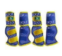 Fly Boots for Horses Set of 4 - Breathable Mesh Leg Protection for Summer with Ventilated Design & All-Day Comfort (Blue,Large