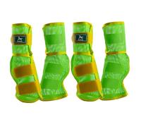 Fly Boots for Horses Set of 4 - Breathable Mesh Leg Protection for Summer with Ventilated Design & All-Day Comfort （Green，Large