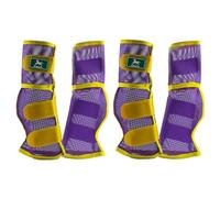 Fly Boots for Horses Set of 4 - Breathable Mesh Leg Protection for Summer with Ventilated Design & All-Day Comfort (Purple,Large
