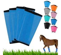 Fly Boots for Horses Set of 4, Elastic Equine Leg Protection for Racing Turnout Training, for Horses Pasture Outdoor Use, Reduces Stomping, Leg Fatigue & Hoof Damage (Dark Blue)