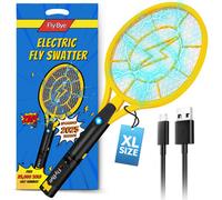 Fly-Bye Electric Fly Swatter Xl - 4000V Bug Zapper - Usb Charging And Led Light - Indoor Outdoor Fly Killer Set