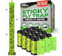 Fly Catcher Sticky Rolls - 16 Pack Sticky Fly Trap Tape Strips for Moth, Flies, Mosquitos, Wasp, and Ants - Extra Sticky Fly Papers for Indoors and Outdoors