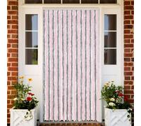 vidaXL Fly Curtain Silver Grey and Pink 100x220 cm Chenille