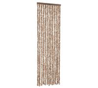vidaXL Fly Curtain, Fly Screen for Window Living Room Doorways, Door Curtain for Decorations, Fly Blind, Beige and Dark Brown 56x200 cm Chenille