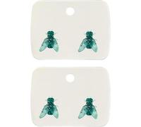 Fly Earrings, Realistic Fly Earrings,Simulation Mini Personalized Black Flies Earring, Prank Simulated Animal Earrings, Blacks Flies Earring For Women, Novelty Ear Studs Halloween (Green-2PCS)