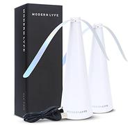 Fly Fans for Tables by Modern Lyfe - AA Battery & USB Powered - Fly Swatter Outdoor Camping Accessory Or for Food at Parties, Restaurants & Picnics, Bug Fan, Spinner Keeps Flies Away (2 Pack - White)