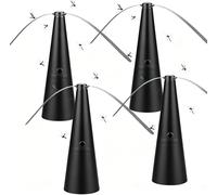 Fly Fans for Tables, Fly Repellents Fan for Tables with Soft Blades, Silent Mosquito Repellents FlyFan Battery Powered, Keep FlyBugs Away from Your Food, Use for Home, Camping (Black,4 PACK)