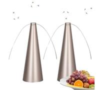 Fly Fans for Tables, Portable Fly Fan with Soft Blades, Silent Electric Flys Repellent Fans Tabletop Insect Spinner to Keep Flies Away from Food (Golden)