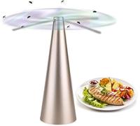 Fly Fans for Tables Portable Fly Repellent Fan Spinner with USB or Battery Powered Soft Spinner Flyswatters for Outdoor Indoor Picnic BBQ Camping Party (Gold)