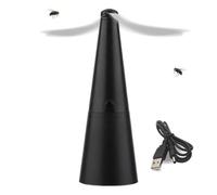Fly Fans for Tables Portable Fly Repellent Fan Spinner with USB or Battery Powered Soft Spinner Flyswatters for Outdoor Indoor Picnic BBQ Camping Party (Black)