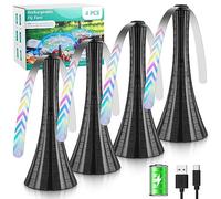 Fly Fans for Tables Rechargeable, Flies Fan to Keep Flies Away by Soft Blades, Food Fans for Camping, Picnic, Fishing, 4PCS, Black，Party Essentials Picnic Accessories for Outside