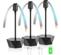 Fly Fans for Tables Rechargeable Fly Repellent Fans for Indoor Outdoor Keep Flies Away, Flies Spinner Table Top with Holographic Blades, Bug Traps for Picnic, Party, BBQ (Black, 3Packs)