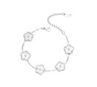 FLY FEI 18K Gold-Plated Four Leaf Clover Bracelet for Women,Adjustable lucky Bracelet Set Jewelry Gift-Hypoallergenic Charm for Birthdays, Wellness & Daily Wear, 0.51*0.12*8.6inches, Stainless Steel