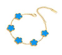 FLY FEI 18K Gold-Plated Four Leaf Clover Bracelet for Women,Adjustable lucky Bracelet Set Jewelry Gift-Hypoallergenic Charm for Birthdays, Wellness & Daily Wear