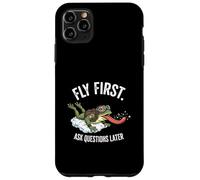 Fly First Ask Questions Later Funny Pilot Frog Lover Case for iPhone 11 Pro Max