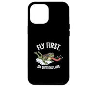 Fly First Ask Questions Later Funny Pilot Frog Lover Case for iPhone 12 Pro Max