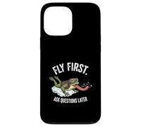 Fly First Ask Questions Later Funny Pilot Frog Lover Case for iPhone 13 Pro Max