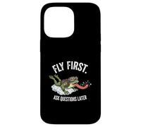 Fly First Ask Questions Later Funny Pilot Frog Lover Case for iPhone 14 Pro Max
