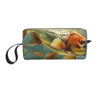 Fly Fish Printed Makeup Bag with Handle, Lightweight Portable Cosmetic Organiser for Travel, Gym & Daily Use â€“ Gift for Women Girls
