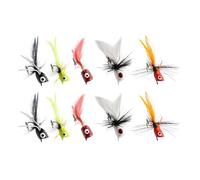 Fly Fishing Bait, Multiple Hooks with Barbed Hooks, Poppers Bait for Perch and Trout - Dry Wet Small Hooks for Anglers, Lake, Pond, Flat Water, Freshwater Trout
