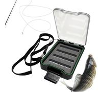 Fly Fishing Box - Protective Foam Insert Case, One-Sided See-Through Pocket Box With Lanyard | Portable Fly Fishing Boxs Tackle Storage Organizer For The Mobile Angler Wade & Fishings Trips