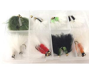 Fly Fishing Cat Whiskers Lures Chain Beadhead sizes 8-12 Pack of 16 Supplied in Clip shut see through box UK Quality tied flies