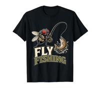 Fly Fishing Fisherman Pun Dad Joke Value Graphic T-Shirt, Men, Black, L