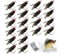 Fly Fishing Flies, 20pcs Fly Fishing Flies Trout Bass Lures Kit, Black Shrimp Scents Accessories for Saltwater Freshwater, Hooks