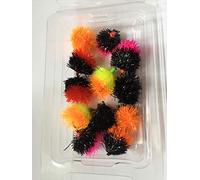 Fly Fishing Flies 8 Pack - Pink & Orange Barbless Blob Flies Size 10 for Trout, Stillwater & Reservoir Fishing #65A