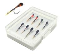 Fly Fishing Flies 8PCS/Box Carbon Steel Fly Fishing Lures Without Barb Weighted Trout Flies Portable Trout Fishing Lures for Bass Trout Salmon Fishing