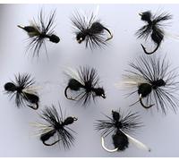 Fly Fishing Flies DRY FLY ANT BLACK X9 for trout chub perch PACK #159BL