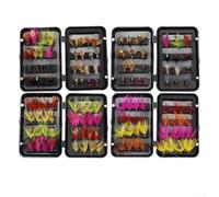 Fly Fishing Flies Kit 3224pcs with Dry, Wet, Nymphs, Ants for Trout, Salmon, For Bass Fishing in Various Water Areas like River and Swamp (C-32PCS)