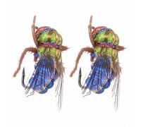 Fly Fishing Flies Stonefly Lure Set with High Carbon Steel Hooks, 2pcs Artificial Fly Baits Compatible with For Trout, Bass, Grayling, Steelhead,