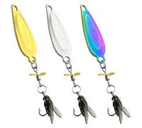 Fly Fishing Flies with Propellers, 3Pcs Realistic Fly Fishing Lures with Hook Artificial Insect Bait Lure for Fresh Water, Saltwater