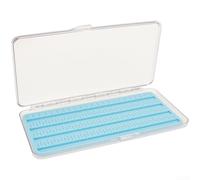 Fly fishing hook storage box transparent with silicone lining to prevent bait fall off, stainless steel hinge for smooth operation and waterproof sealed design (Thickened small)