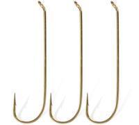 Fly Fishing Hooks Classical Fly Tying Hooks Streamer Hooks Aberdeen Hooks Long Shank High Carbon Steel Dry Nymph Pupa & Larva Jig Hook Fishing Tackle Box (Golden, 4#_150pcs)