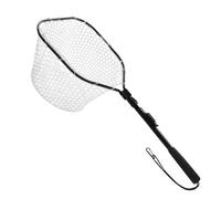 Fly Fishing Landing Net Soft Rubber Mesh Catch Release Fish Net Lightweight Portable Landing Net Aluminum Handle Frame(100CM)
