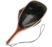 Fly Fishing Landing net with wooden handle and lanyard