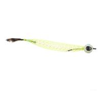 Fly Fishing Lure, 1 Pack Streamer Bait with 3D Eyes, High-Elastic Mesh Body for Predatory Fish, Reflective Flakes Mimic Scales, Natural Feather Tail Action for Trout Bass Pike(Yellow-green)