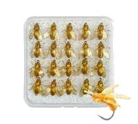 Fly Fishing Lures | 20 Attractive Bees Imitating Lures with Storage Case, Realistic Baits with Case for Lakes Rivers Ponds Sea - Bass Tuna Pike Trout