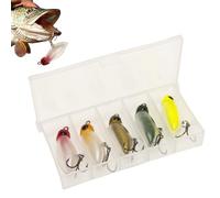 Fly Fishing Lures, Flying Hook Bait - 5 Pieces Lifelike Fisnes with Hook | Floating Silent Swimbait Pencil with Tackle Box for Outdoor and Freshwater