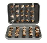 Fly Fishing Lures Kit with Box, 40pcs Artificial Bait Insect Hook Flies Accessories Handmade Assortment Handcrafted Lure Simulation Bass Dry Wet Salmon Trout Pike Spinners Baits Spoon Equipment