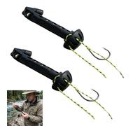 Fly Fishing Magnetic Fly Threader, Fishing Anglers Tippet Threader, Universal Knot Helper Knot Assist for Threading Hooks, Fishing Accessory to Easily Rig Small Flies & Tippet on Water (2PC)