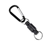 Fly Fishing Magnetic Net Release Clip Hanging Holder Lanyard Clip Carabiners Single/Double Keychain Hook Magnet Buckle (Black Single)