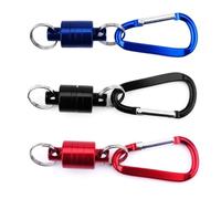 Fly Fishing Magnetic Net Release magnetic Landing Net Holder Fishing Magnetic Tool Aluminum Shell Magnet Clip Landing Net Connector and Durable Aluminium Alloy Buckle Carabiner Tackle (Black)