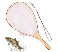 Fly Fishing Net, Rubber Mesh Trout Net with Handle, Portable Lightweight Fly Fishing Accessories for Catch and Release, Utilisation intérieure