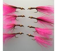 Fly Fishing "Pink" Spanker Beadhead Cerise Eight lures in pack UK PACK #101